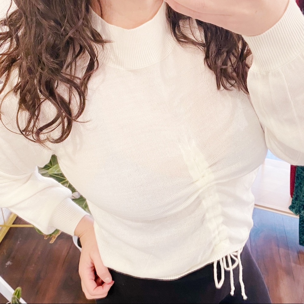 Chriselle Lim tie front white top Size M